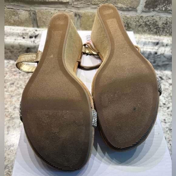 Style & Co Milano elegant sparkly rhinestone strappy wedge sandals, worn once - Picture 3 of 4